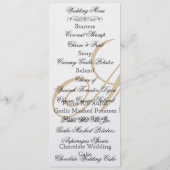 Regal Gold Monogram Red Modern Wedding Menu (Achterkant)