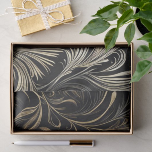 Regal Gold op zwart decoupage papier (Geschenk)