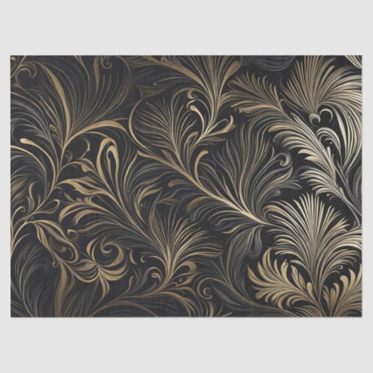 Regal Gold op zwart decoupage papier (Voorkant)
