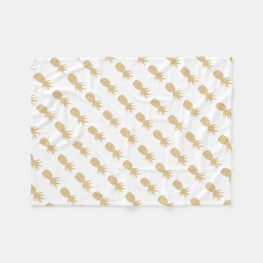 Regal Gold Pineapple Fleece Blanket (Voorkant (Horizontaal))