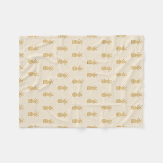 Regal Gold Pineapple Fleece Blanket (Voorkant (Horizontaal))