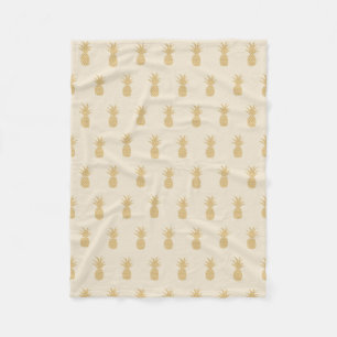 Regal Gold Pineapple Fleece Blanket