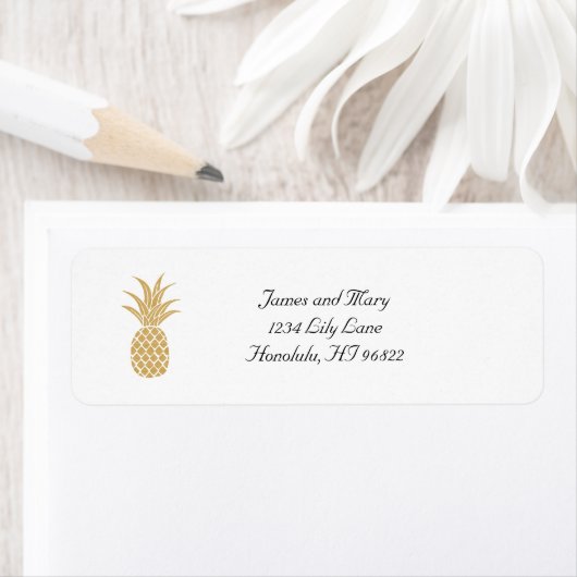 Regal Gold Pineapple Return Address Label (Insitu)