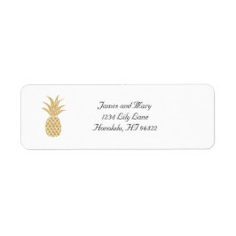 Regal Gold Pineapple Return Address Label
