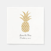 Regal Gold Pineapple Wedding Cocktail servetten (Voorkant)