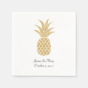 Regal Gold Pineapple Wedding Cocktail servetten