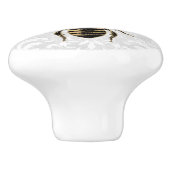 Regal Gold Queen Bee & Light Blue Filigree Keramische Knop (Zijkant)