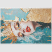 Regal Gold Queen Decoupage Vrouwen Geschiedenis Ma Tissuepapier (Voorkant)