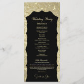 Regal Golden Damask Wedding Program Programmakaart (Achterkant)