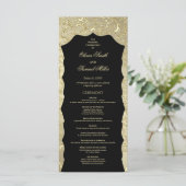 Regal Golden Damask Wedding Program Programmakaart (Staand voorkant)