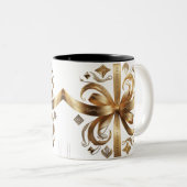 Regal Golden Phoenix Luxury Design Two-Tone Mug Tweekleurige Koffiemok (Voorkant rechts)