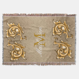 Regal Golden Scrolled Laurels - Familienaam Deken