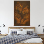 Regal Golden-Tone White Tiger Couple – Museum-Grad Canvas Afdruk (Insitu (Slaapkamer))