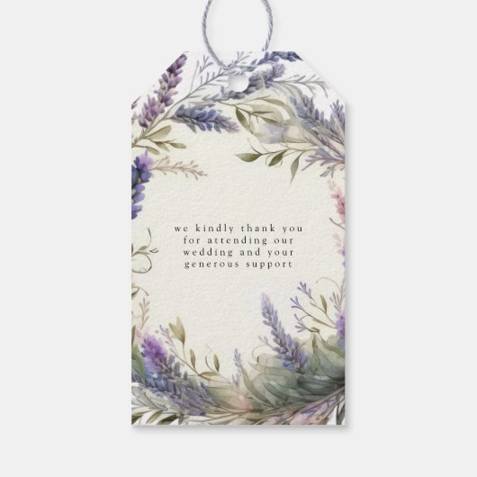 Regal gouden lavendel bruiloft dank u cadeau Label Cadeaulabel (Achterkant)