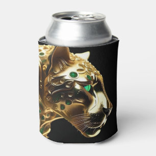Regal Grace: De gouden jaguar versierd met smaragd Blikjeskoeler