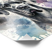 Regal Great Dane Waterverf Print Foto Afdruk (Hoek)