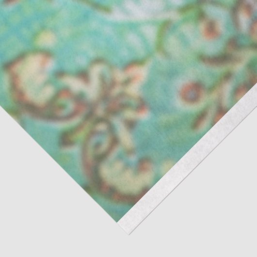 Regal Green  Bloemen gekroonde spin kunst Tissuepapier (Detail)