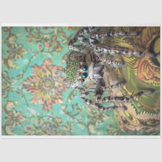 Regal Green  Bloemen gekroonde spin kunst Tissuepapier (Voorkant)