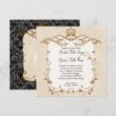 Regal Grets, Swirls & Damask - Uitnodiging voor br (Voorkant / Achterkant)