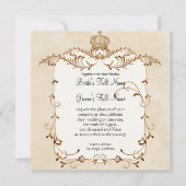 Regal Grets, Swirls & Damask - Uitnodiging voor br (Voorkant)