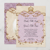 Regal Grets, Swirls & Damask - Uitnodiging voor br (Voorkant / Achterkant)