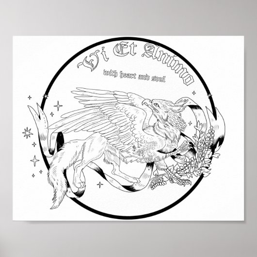 Regal Griffin Coloring Page Poster (Voorkant)