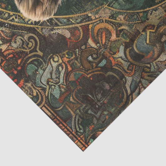 Regal Grizzly Beer Illustratie Decoupage Tissuepapier (Detail)