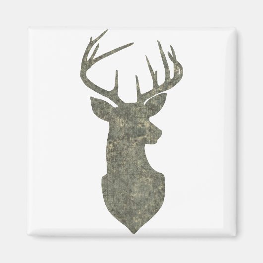 Regal Herten Silhouet Buck Trofee in Camouflage Magneet (Voorkant)