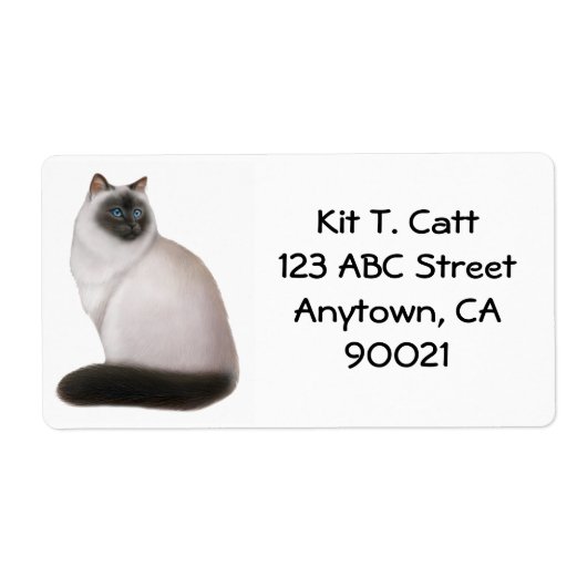 Regal Himalayan Cat Label (Voorkant)