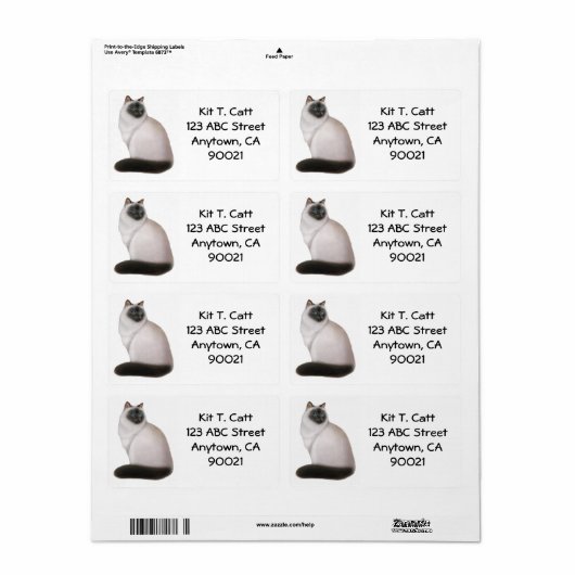 Regal Himalayan Cat Label (Full Sheet)