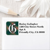 Regal Ierse Clan Gallagher Tartan Monogram Etiket (Insitu)