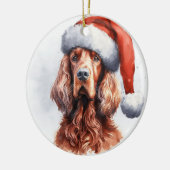 Regal Ierse Setter Hond Kerstmis Keramisch Ornament (Links)
