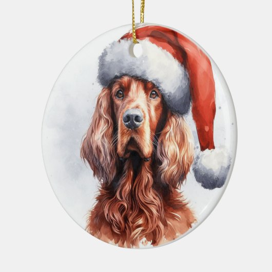 Regal Ierse Setter Hond Kerstmis Keramisch Ornament (Links)
