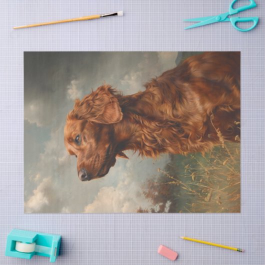 Regal Ierse Setter Portret Decoupage Tissuepapier (Craft)