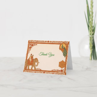 Regal Indian Wedding Thank You Card | Saffron&Gold Bedankkaart