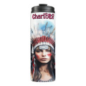 Regal Indigenous Spirit: Feathers & Strength Art Thermosbeker (Voorkant)