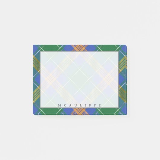 Regal Irish Clan MacAuliffe McAuliffe Tartan Post-it® Notes (Voorkant)
