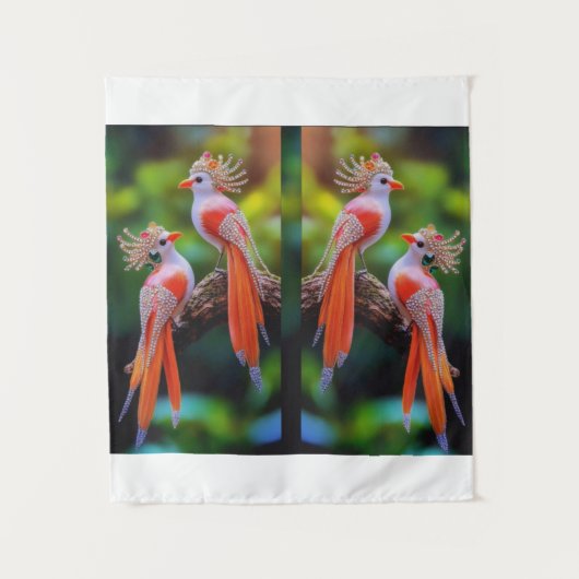 Regal Jewel-Crested Birds –  fantasiekunst Wandkleed (Voorkant)