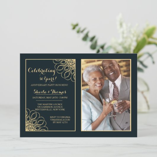 Regal Jubileum Fotouitnodiging Kaart (Staand voorkant)