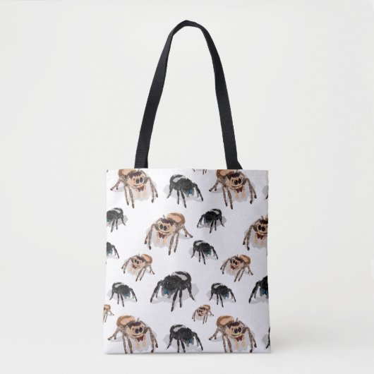 Regal Jumping Spider Phiddipus Regius White Tote Bag (Voorkant)