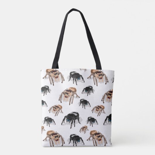Regal Jumping Spider Phiddipus Regius White Tote Bag (Achterkant)