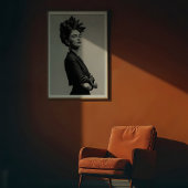 Regal Kahlo Monochrome Portret Poster