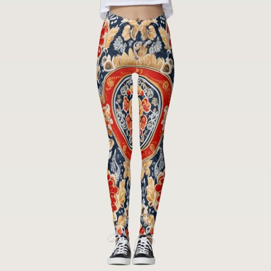 Regal Khokhloma: Medaille van de  Bloemen Leggings (Voorkant)