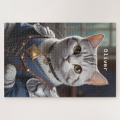 Regal Knight Amerikaanse Korthaar Kat Majestic Legpuzzel (Horizontaal)