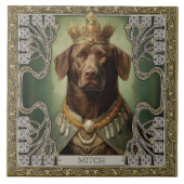 Regal Labrador Art Deco kunstwerk Tegeltje (Voorkant)