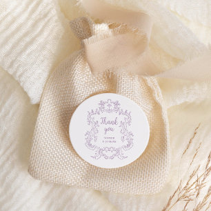 Regal Lavender    barok Lijst bruiloft Ronde Sticker