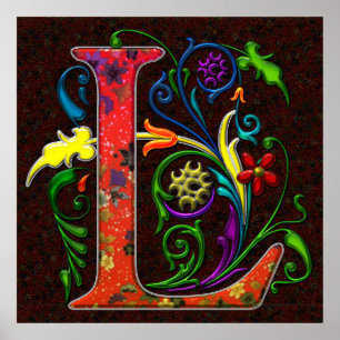 REGAL Letter L met Achtergrond Poster