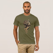 Regal Lion Geometric Graphic Men's T-Shirt | (Voorkant volledig)