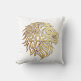 Regal Lion Head Emblem with 2026 and Gold Foil Kussen