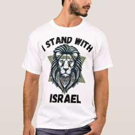 Regal Lion met Star of David Emblem Design T-shirt
